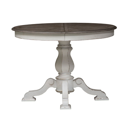 Magnolia Manor - Pedestal Table - White - Hornell Furniture Outlet