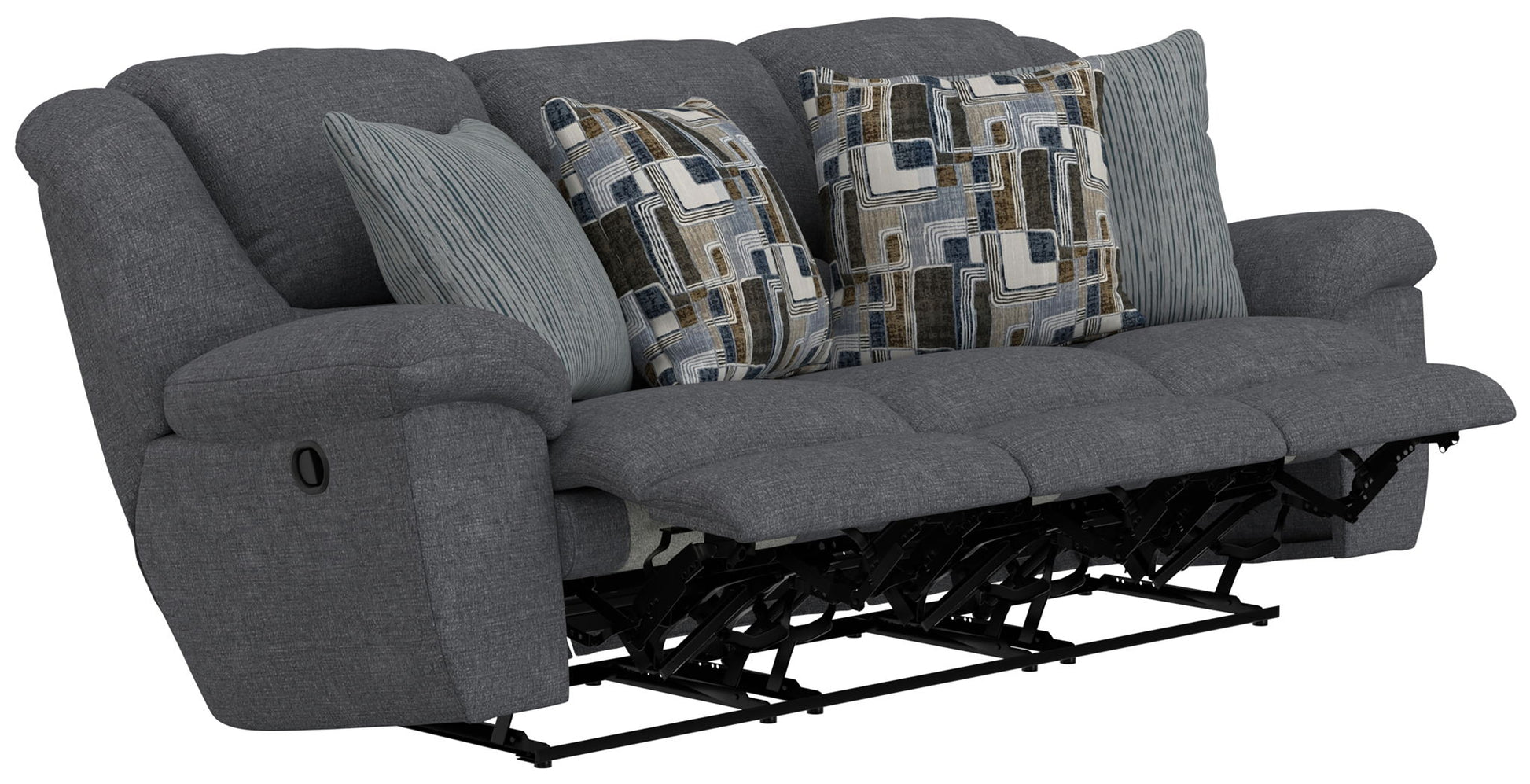 Trifecta - Sofa With 3 Recliners and Drop Down Table - Hornell Furniture Outlet