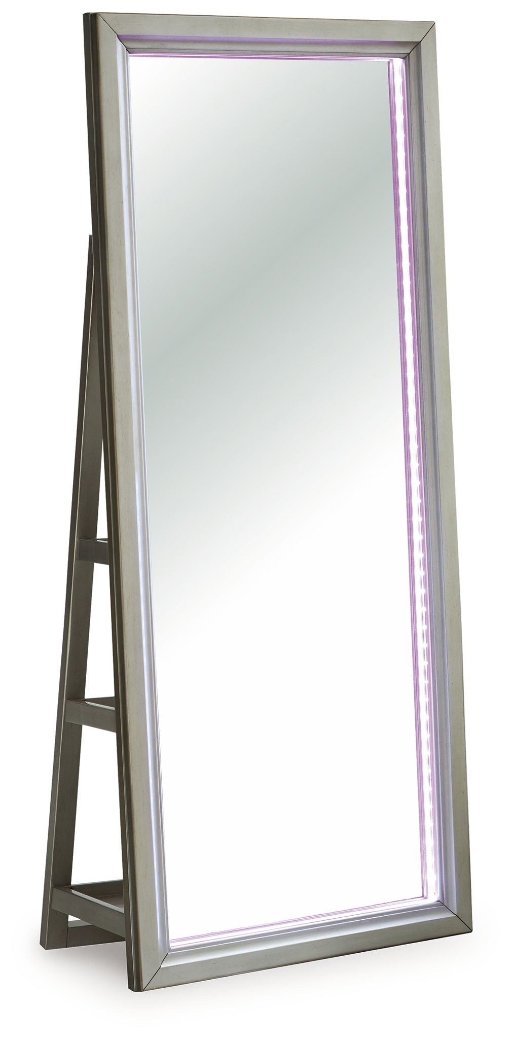 Evesen - Champagne - Floor Standing Mirror With Storage - Hornell Furniture Outlet