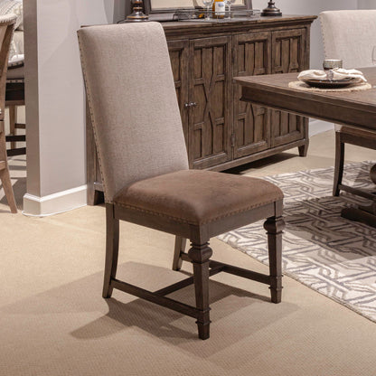 Paradise Valley - Upholstered Side Chair (RTA) - Dark Brown - Hornell Furniture Outlet