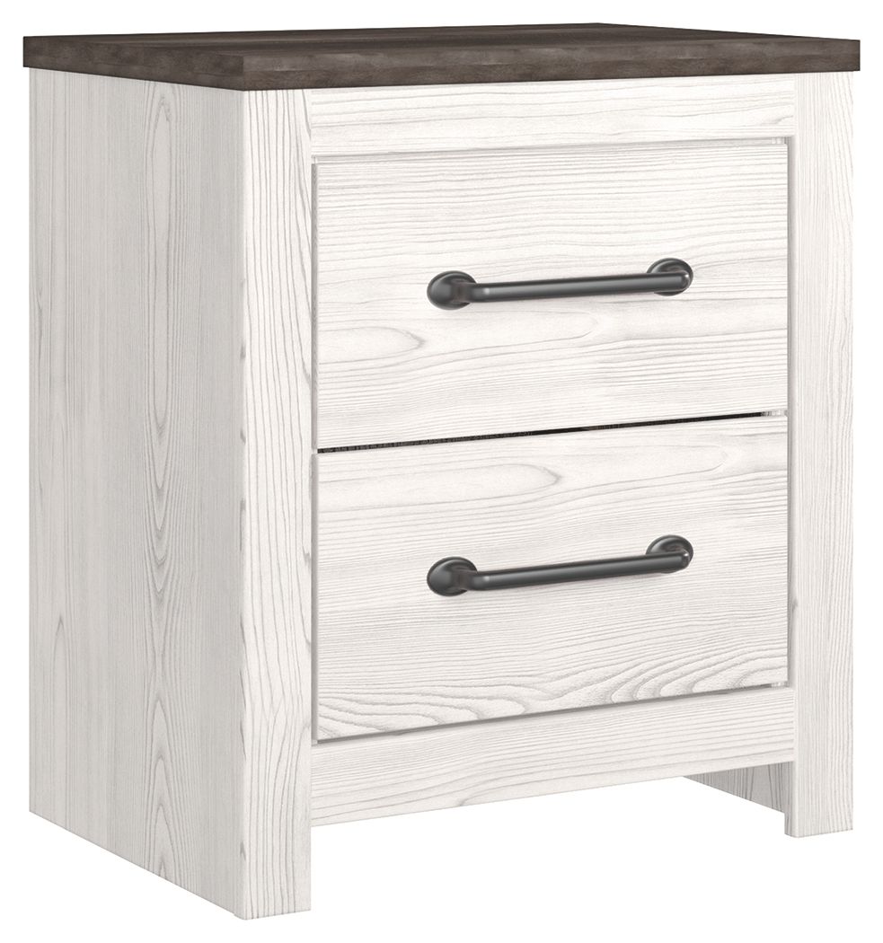 Gerridan - White / Gray - Two Drawer Night Stand - Hornell Furniture Outlet