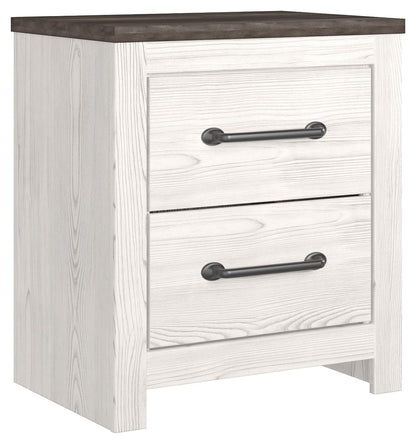 Gerridan - White / Gray - Two Drawer Night Stand - Hornell Furniture Outlet