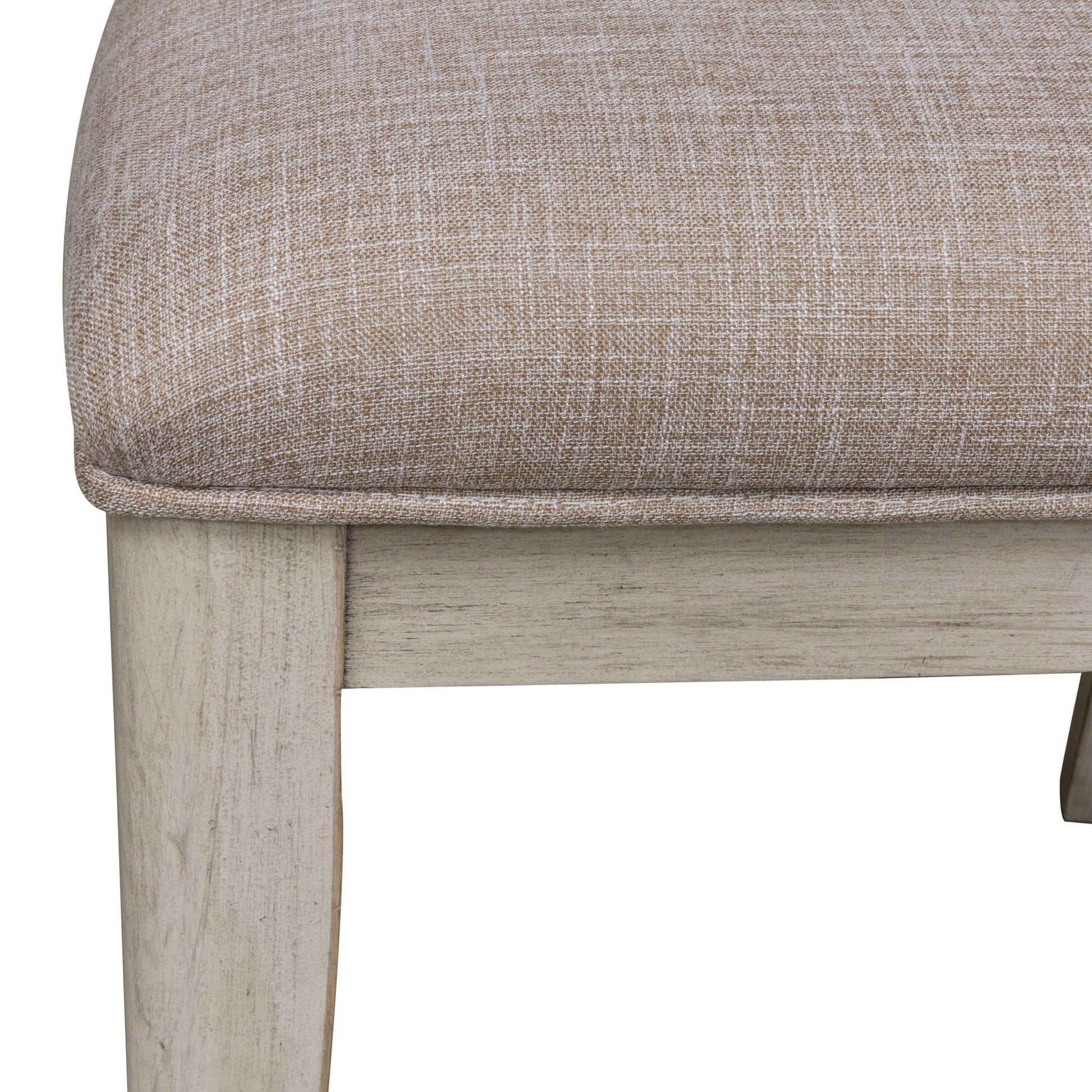 Farmhouse Reimagined - Ladder Back Upholstered Side Chair - White - Hornell Furniture Outlet