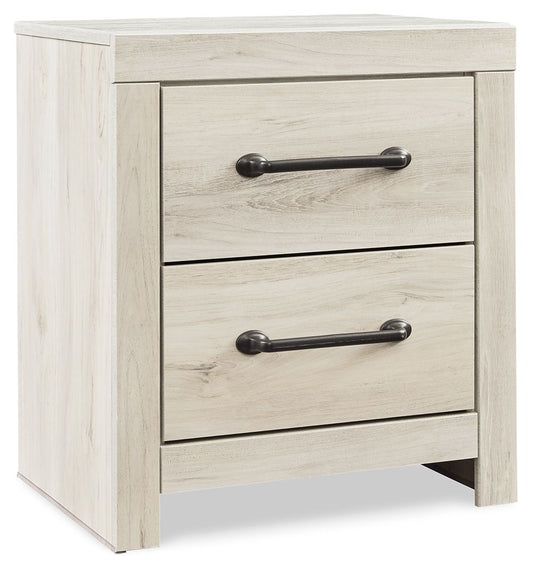 Cambeck - Two Drawer Night Stand - Whitewash - Hornell Furniture Outlet