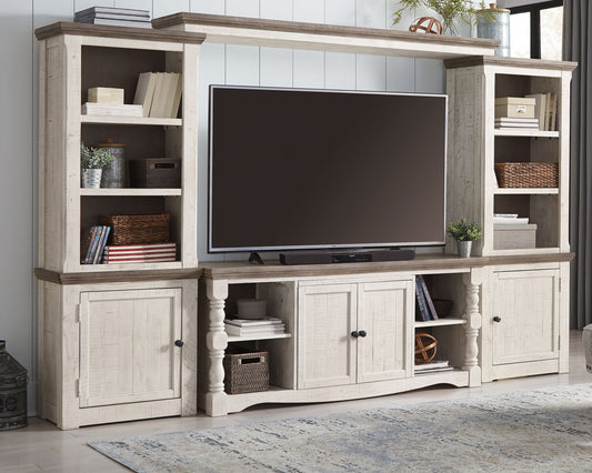 Havalance - Brown / Beige - 4 Pc. - Entertainment Center - 67" TV Stand - Hornell Furniture Outlet