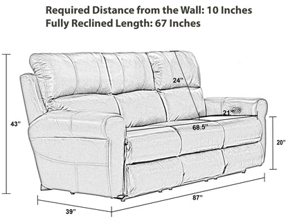 Torretta - Power Lay Flat Reclining Sofa - Hornell Furniture Outlet
