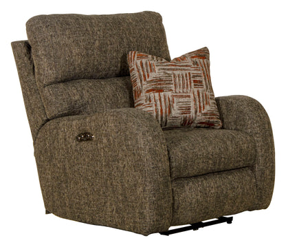 Liam - Power Headrest Power Lay Flat Recliner - Coal - Hornell Furniture Outlet