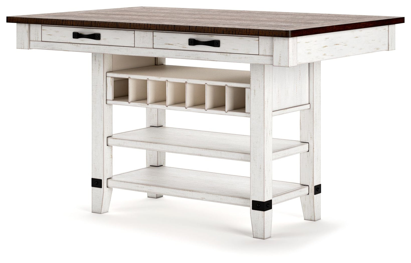 Valebeck - Rect Dining Room Counter Table With Wine Rack - Hornell Furniture Outlet