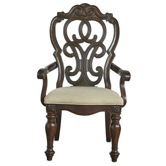 Royale - Arm Chair (Set of 2) - Dark Brown - Hornell Furniture Outlet