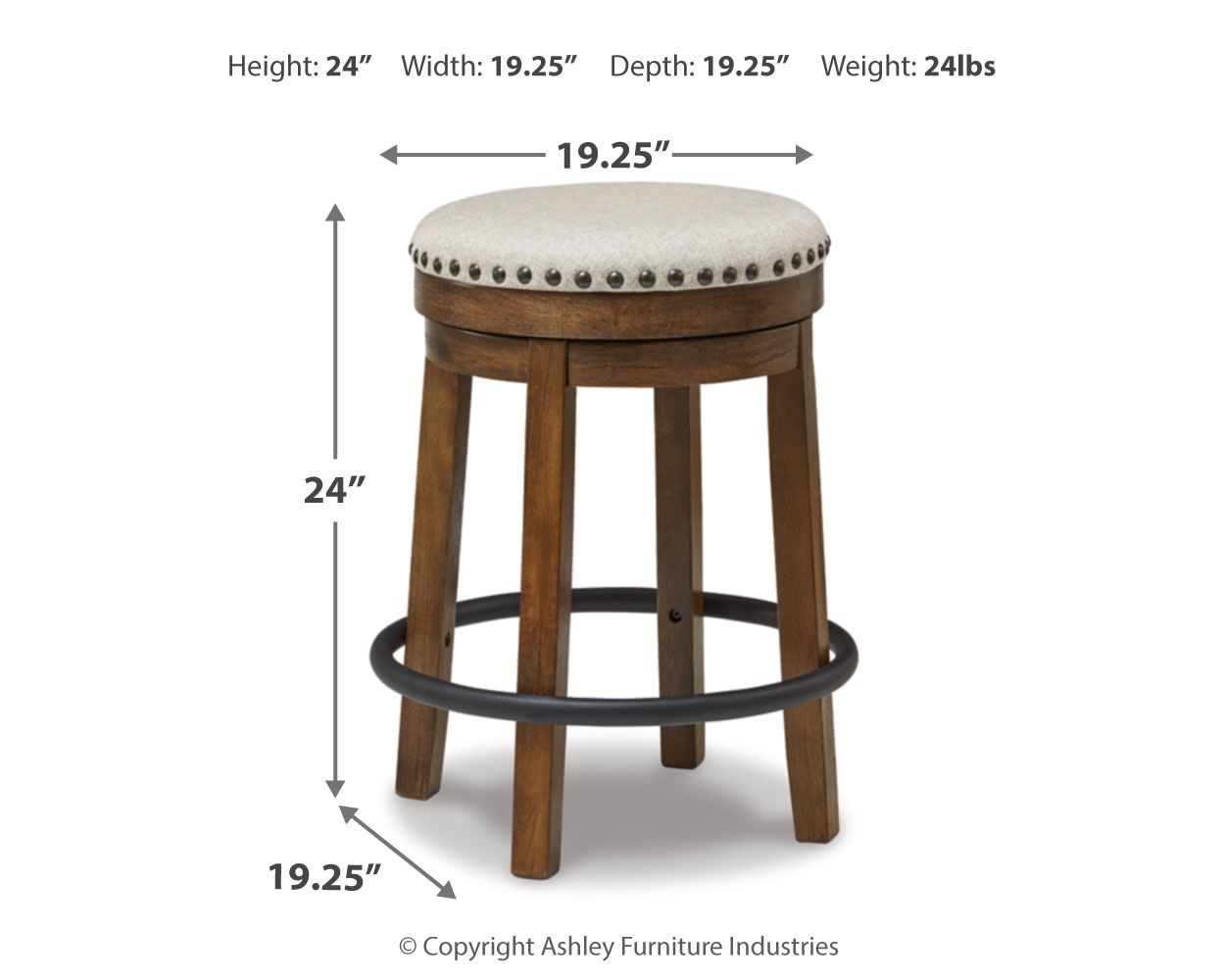 Valebeck - Upholstered Swivel Stool - Hornell Furniture Outlet