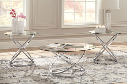 Hollynyx - Chrome Finish - Occasional Table Set (Set of 3) - Hornell Furniture Outlet