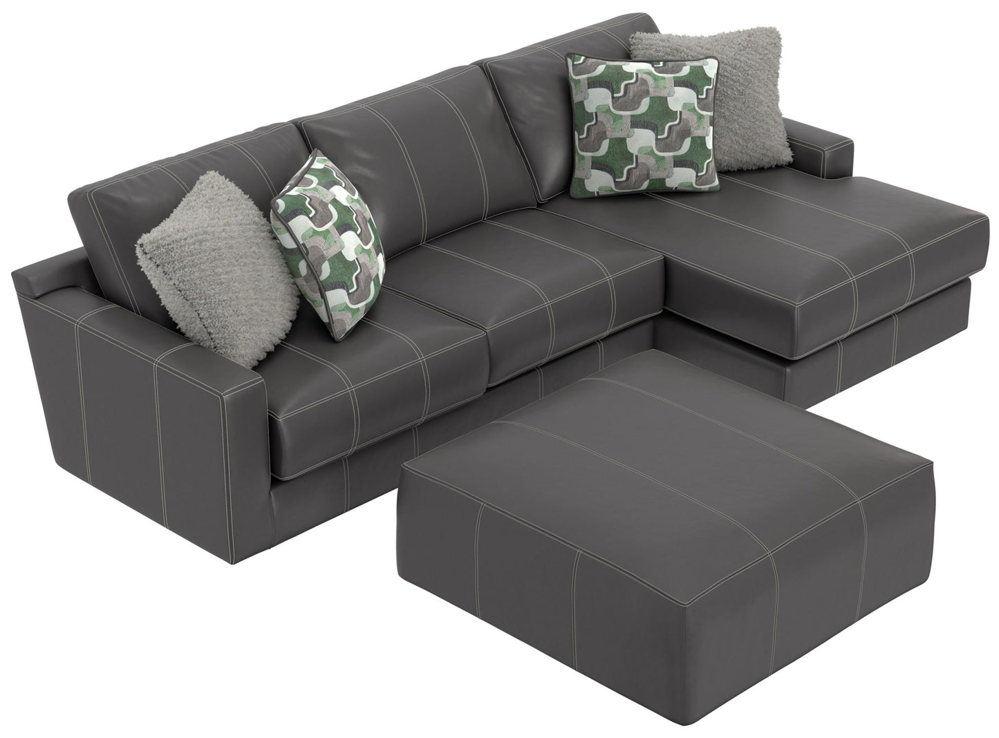 Minori - Italian Leather Sofa / Chaise And Cocktail Ottoman - Hornell Furniture Outlet