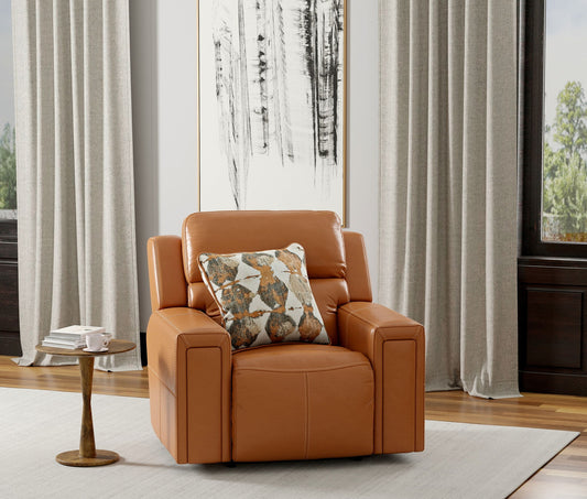 Arezzo - Power Headrest Power Lay Flat Recliner With Zero Gravity/Extended Ottoman - Whiskey - Hornell Furniture Outlet