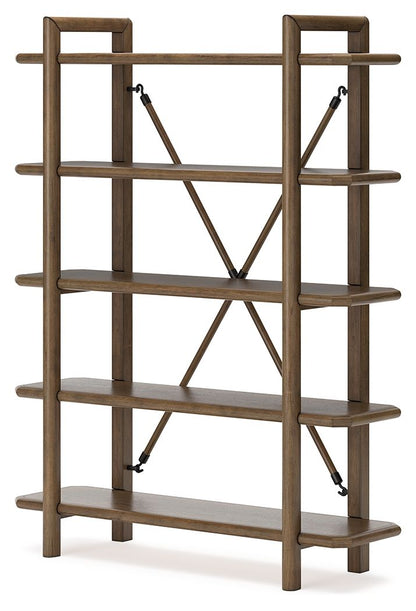 Roanhowe - Brown - Bookcase - Hornell Furniture Outlet