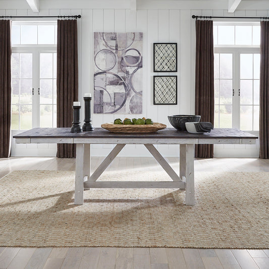 Farmhouse - Trestle Table - White - Hornell Furniture Outlet