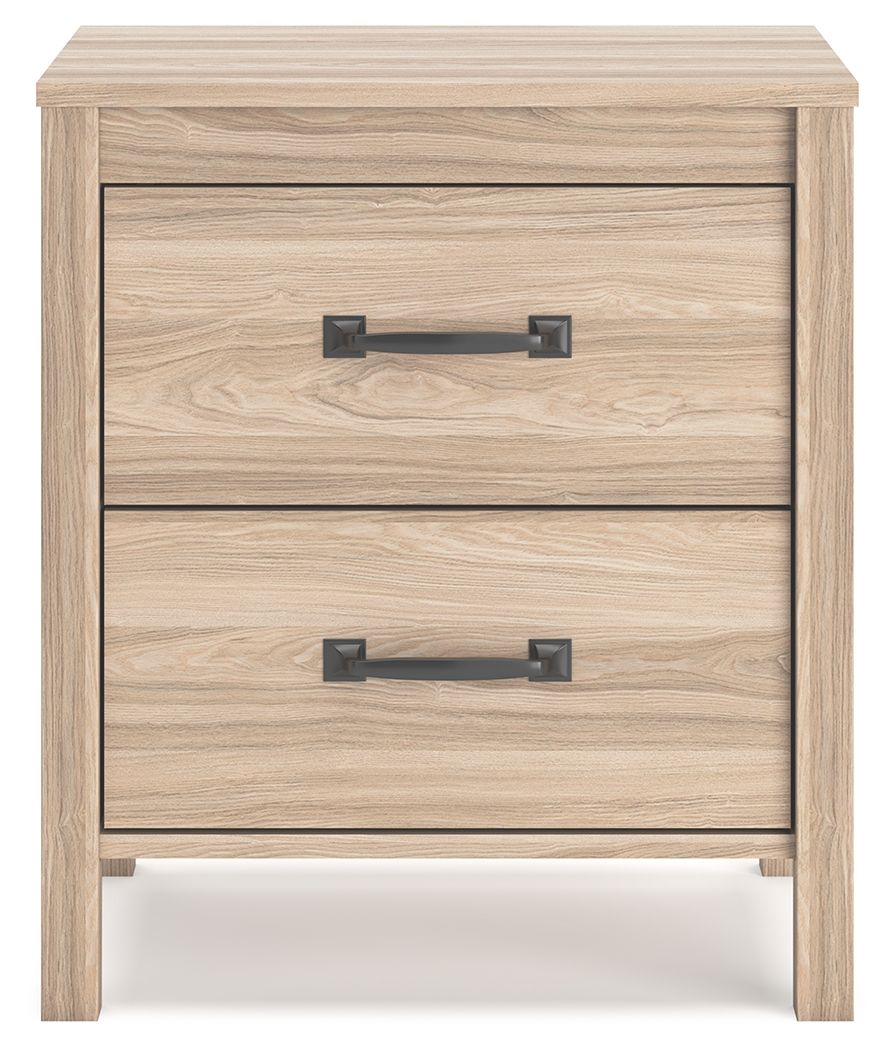Battelle - Tan - Two Drawer Night Stand - Hornell Furniture Outlet