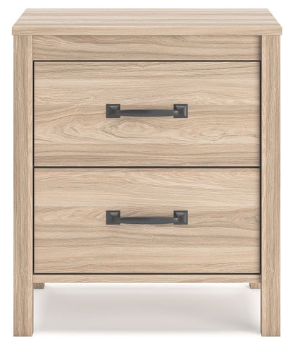Battelle - Tan - Two Drawer Night Stand - Hornell Furniture Outlet