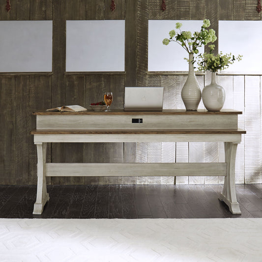 Farmhouse Reimagined - Console Bar Table - White - Hornell Furniture Outlet