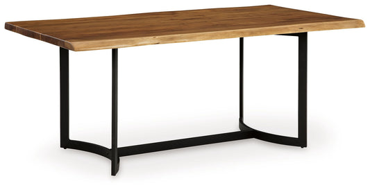 Fortmaine - Brown / Black - Rectangular Dining Room Table - Hornell Furniture Outlet