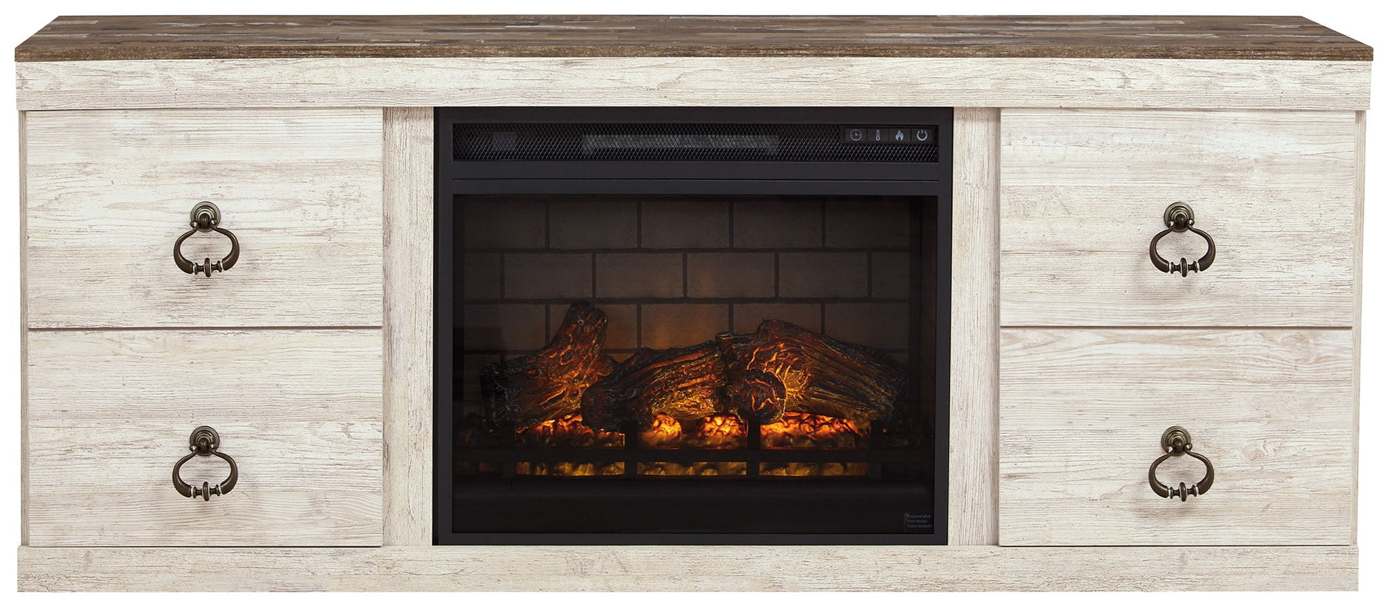 Willowton - Entertainment Center With Fireplace Option - Hornell Furniture Outlet