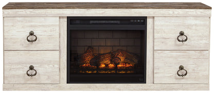 Willowton - Entertainment Center With Fireplace Option - Hornell Furniture Outlet