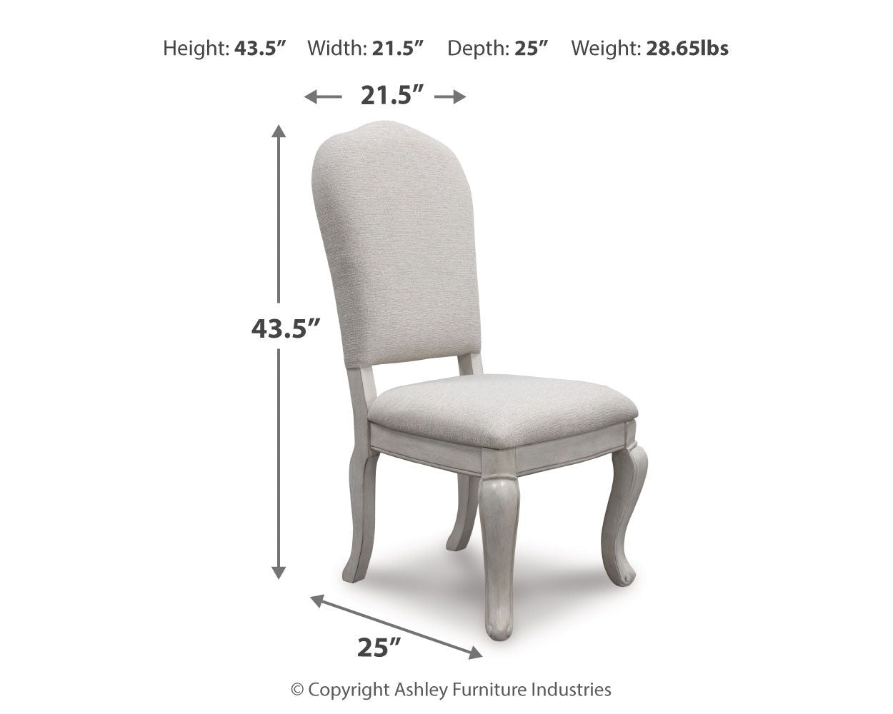 Arlendyne - Antique White - Dining Uph Side Chair (Set of 2) - Hornell Furniture Outlet