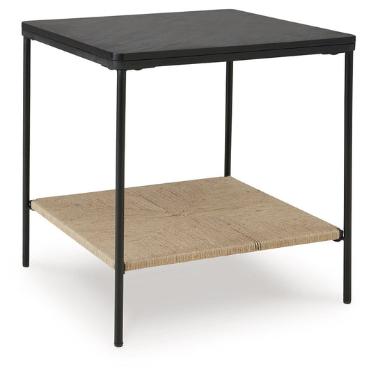 Minrich - Black / Natural - Accent Table - Hornell Furniture Outlet