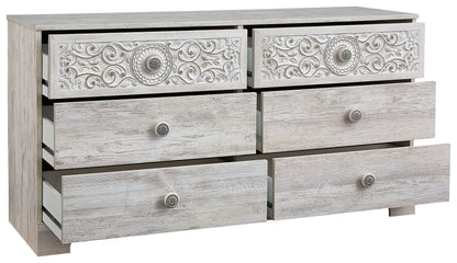 Paxberry - Whitewash - Six Drawer Dresser - Weatherworn - Hornell Furniture Outlet