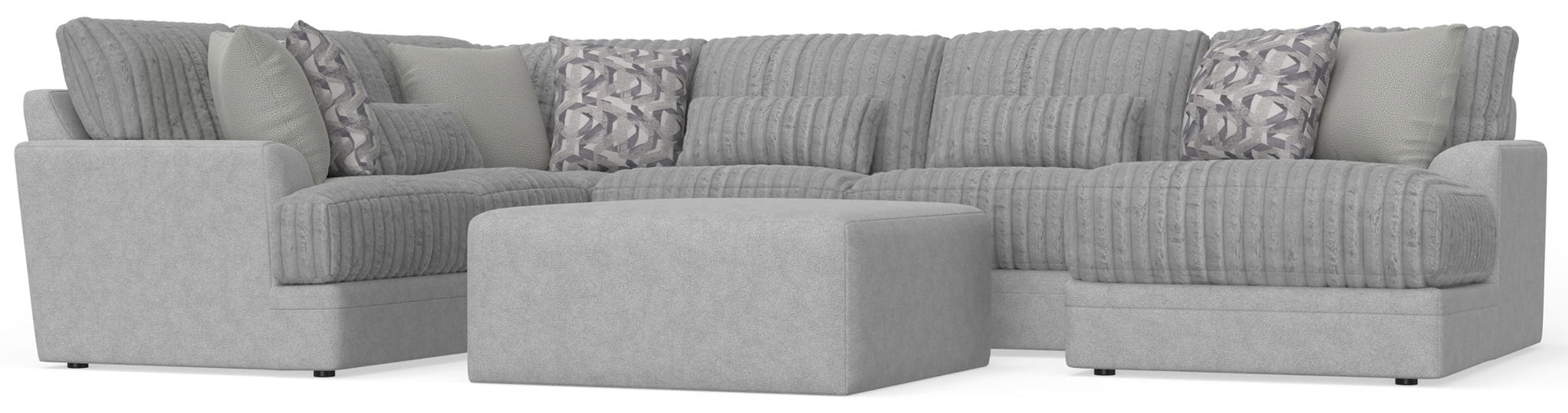 Titan - Sectional With Comfort Coil Seating, Cocktail Ottoman And Accent Pillows Included - Hornell Furniture Outlet