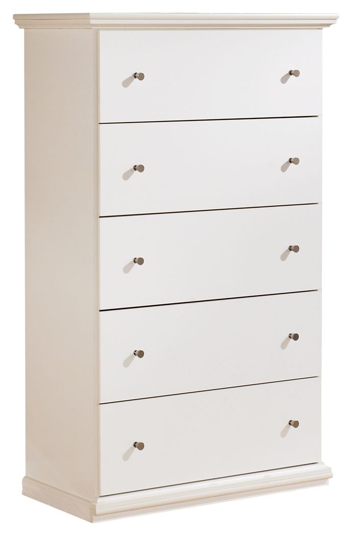 Bostwick Shoals - White - Five Drawer Chest - Hornell Furniture Outlet