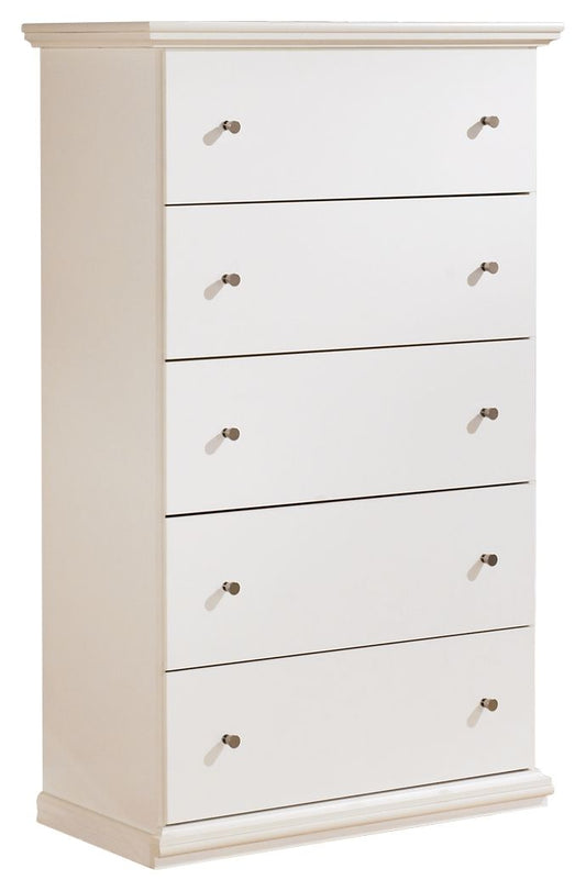 Bostwick Shoals - White - Five Drawer Chest - Hornell Furniture Outlet