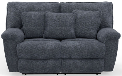 Paxon - Deep Seat Power Reclining Loveseat With Power Adjustable Headrest - Smoke - Hornell Furniture Outlet