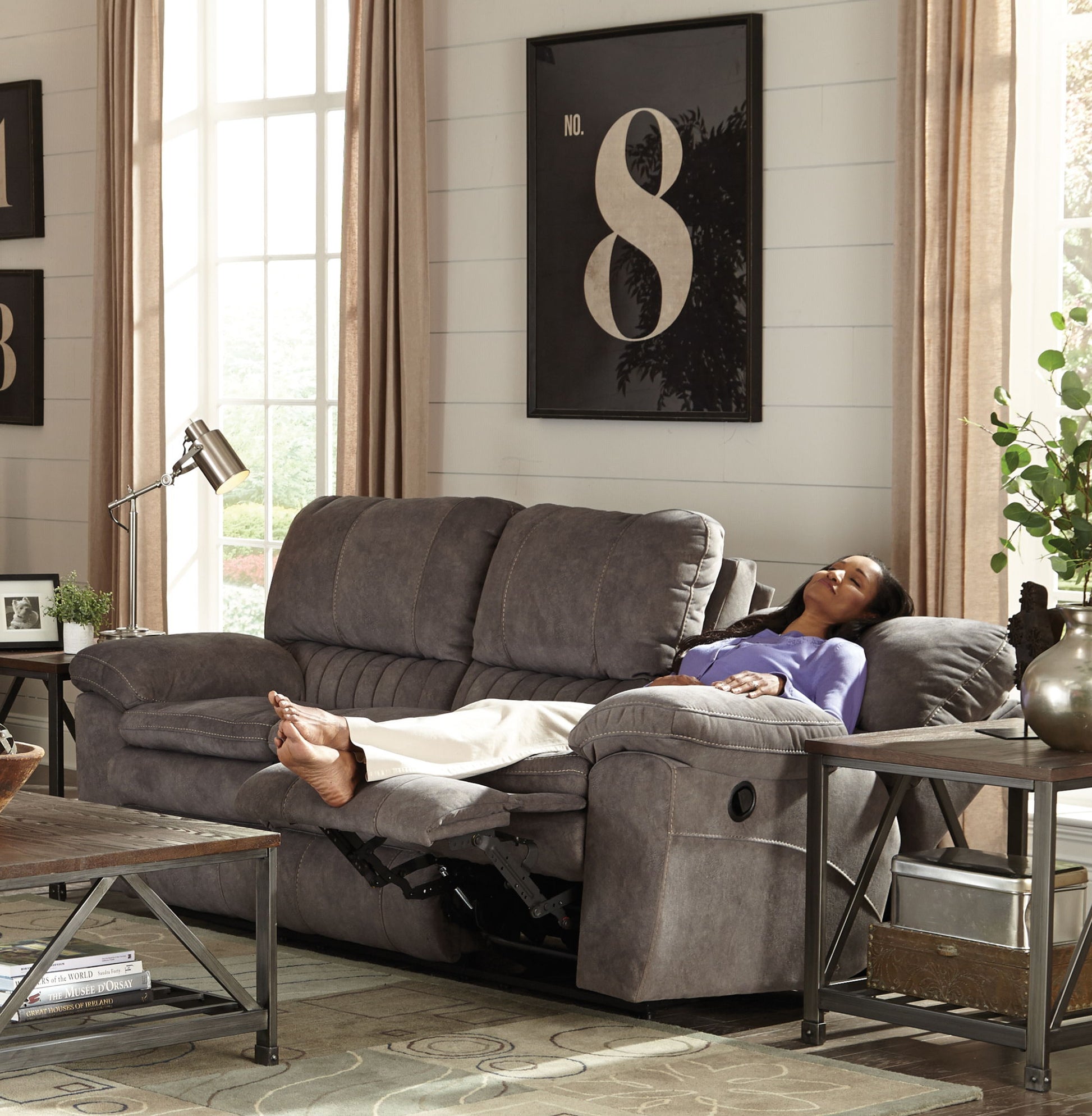 Reyes - Lay Flat Reclining Sofa - Hornell Furniture Outlet