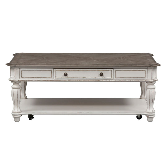 Magnolia Manor - Rectangular Cocktail Table - White - Hornell Furniture Outlet
