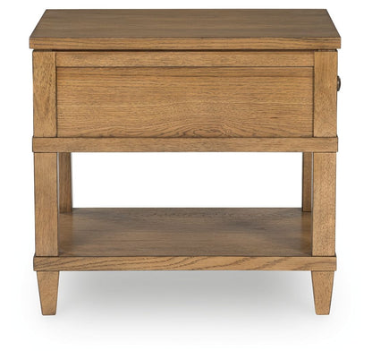 Sharlance - Light Brown - Rectangular End Table - Hornell Furniture Outlet