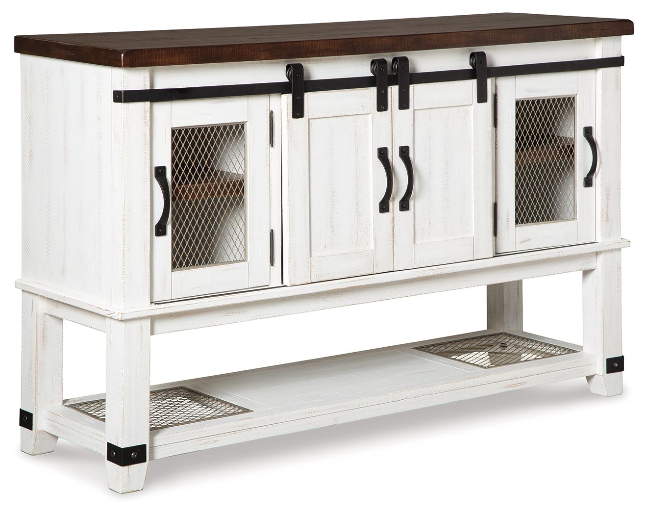 Valebeck - Dining Room Server - White / Brown - Hornell Furniture Outlet