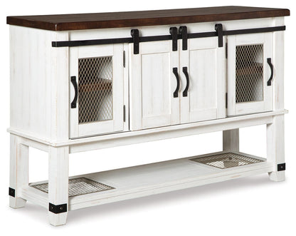 Valebeck - Dining Room Server - White / Brown - Hornell Furniture Outlet