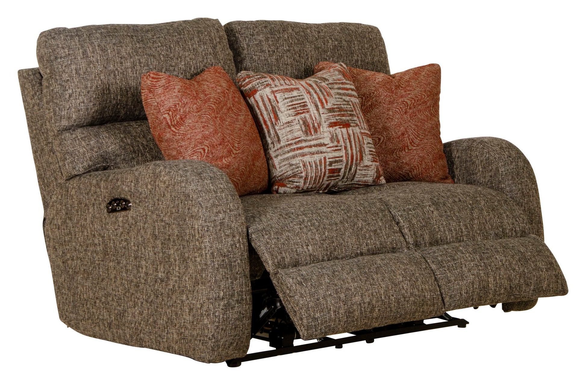 Liam - Power Headrest Power Lay Flat Reclining Loveseat - Coal - Hornell Furniture Outlet