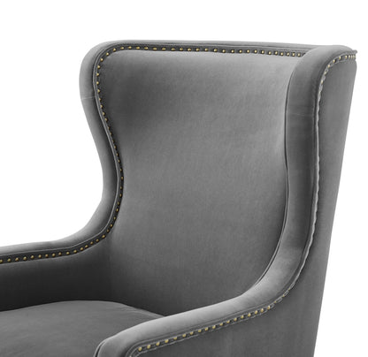 Rosco - Velvet Wingback Chair - Hornell Furniture Outlet