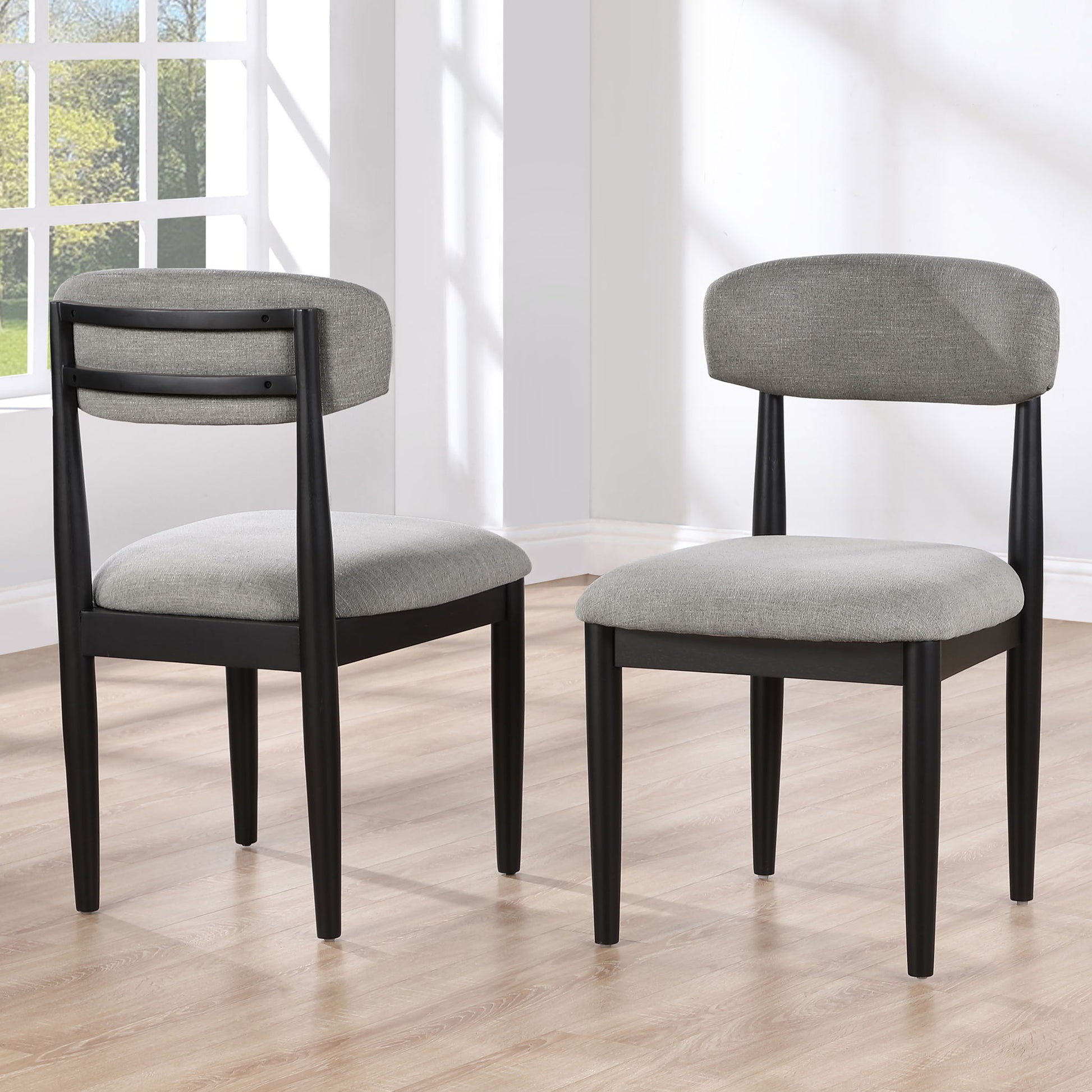 Magnolia - Upholstered Side Chair (Set of 2) - Black / Gray - Hornell Furniture Outlet