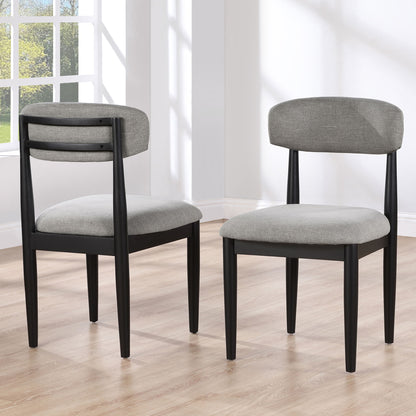 Magnolia - Upholstered Side Chair (Set of 2) - Black / Gray - Hornell Furniture Outlet