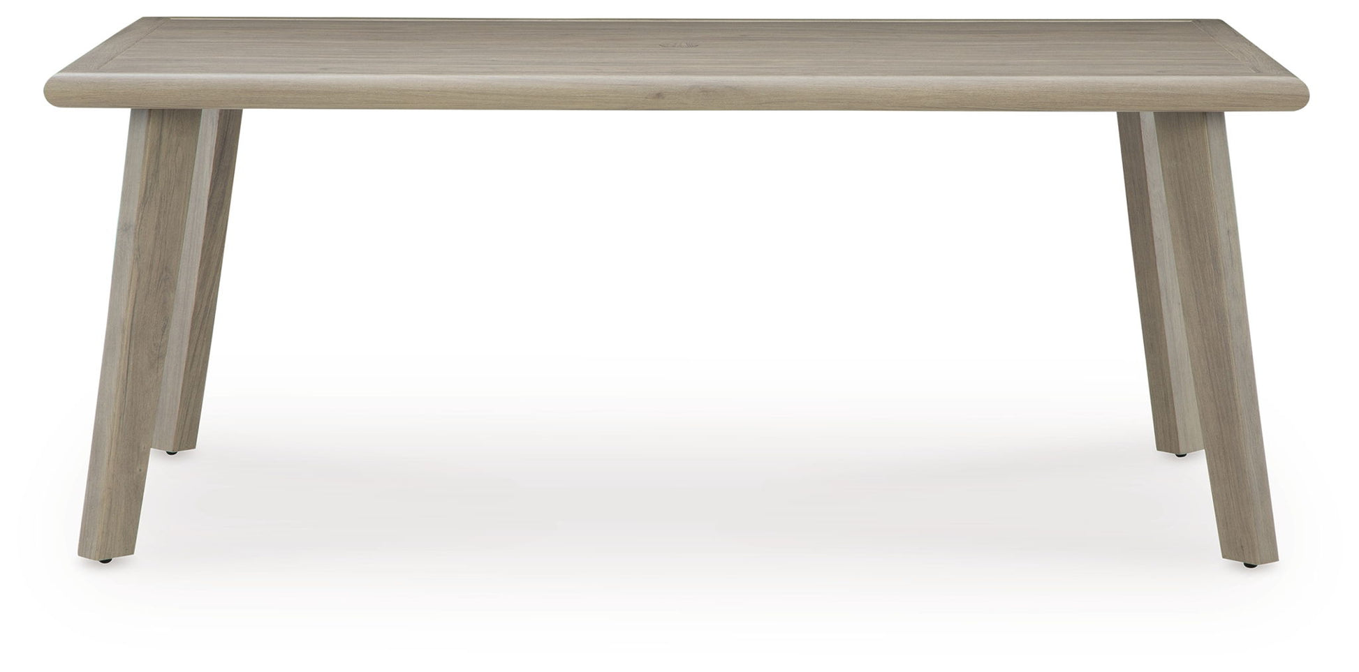 Cliff Trails - Beige - Rectangle Dining Table With Umbrella Option - Hornell Furniture Outlet