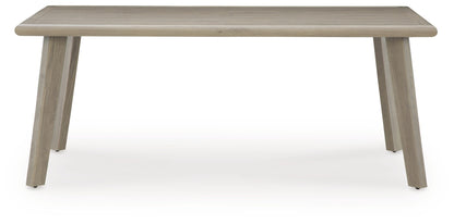 Cliff Trails - Beige - Rectangle Dining Table With Umbrella Option - Hornell Furniture Outlet