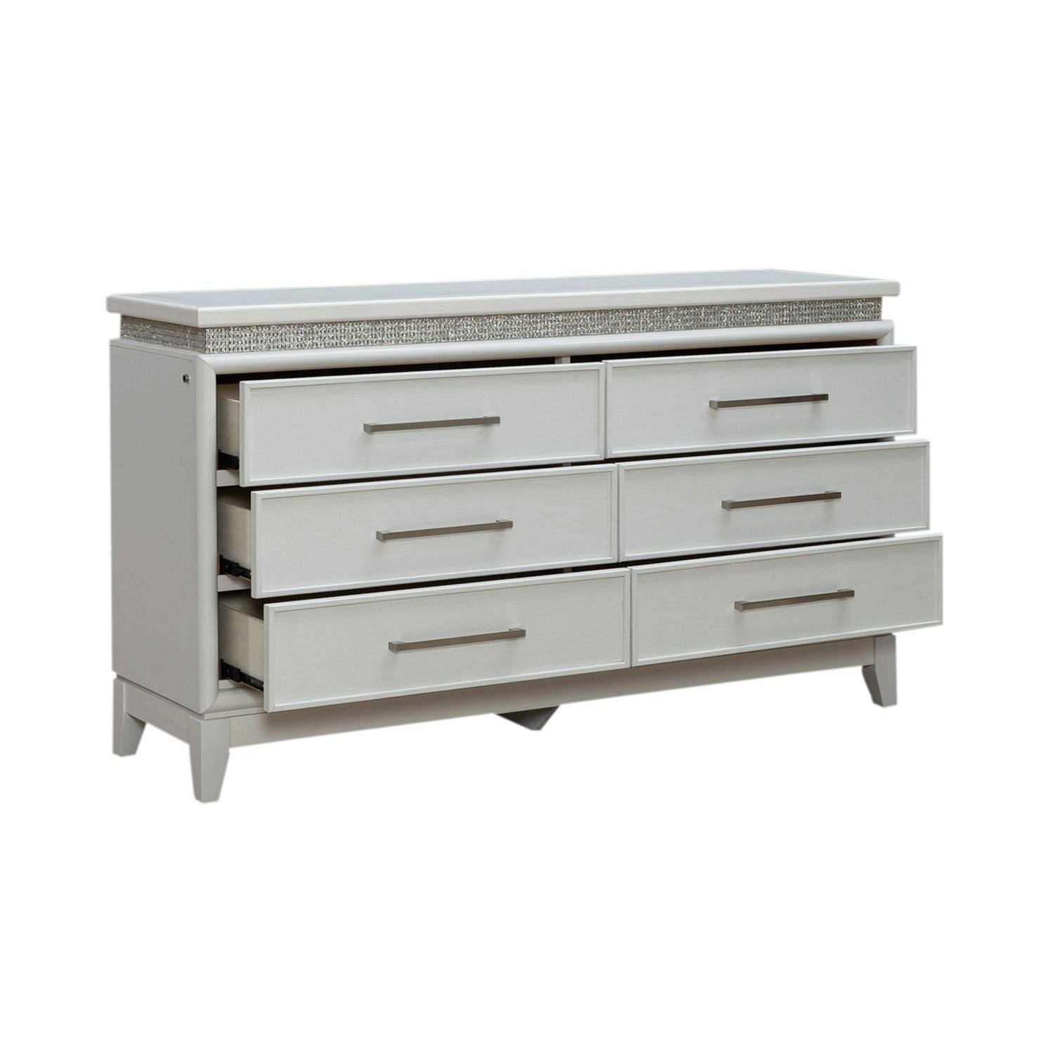 Reflections - 6 Drawer Dresser With Lights - White - Hornell Furniture Outlet