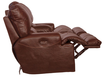 Wembley - Power Headrest With Lumbar Lay Flat Reclining Console Loveseat - Hornell Furniture Outlet