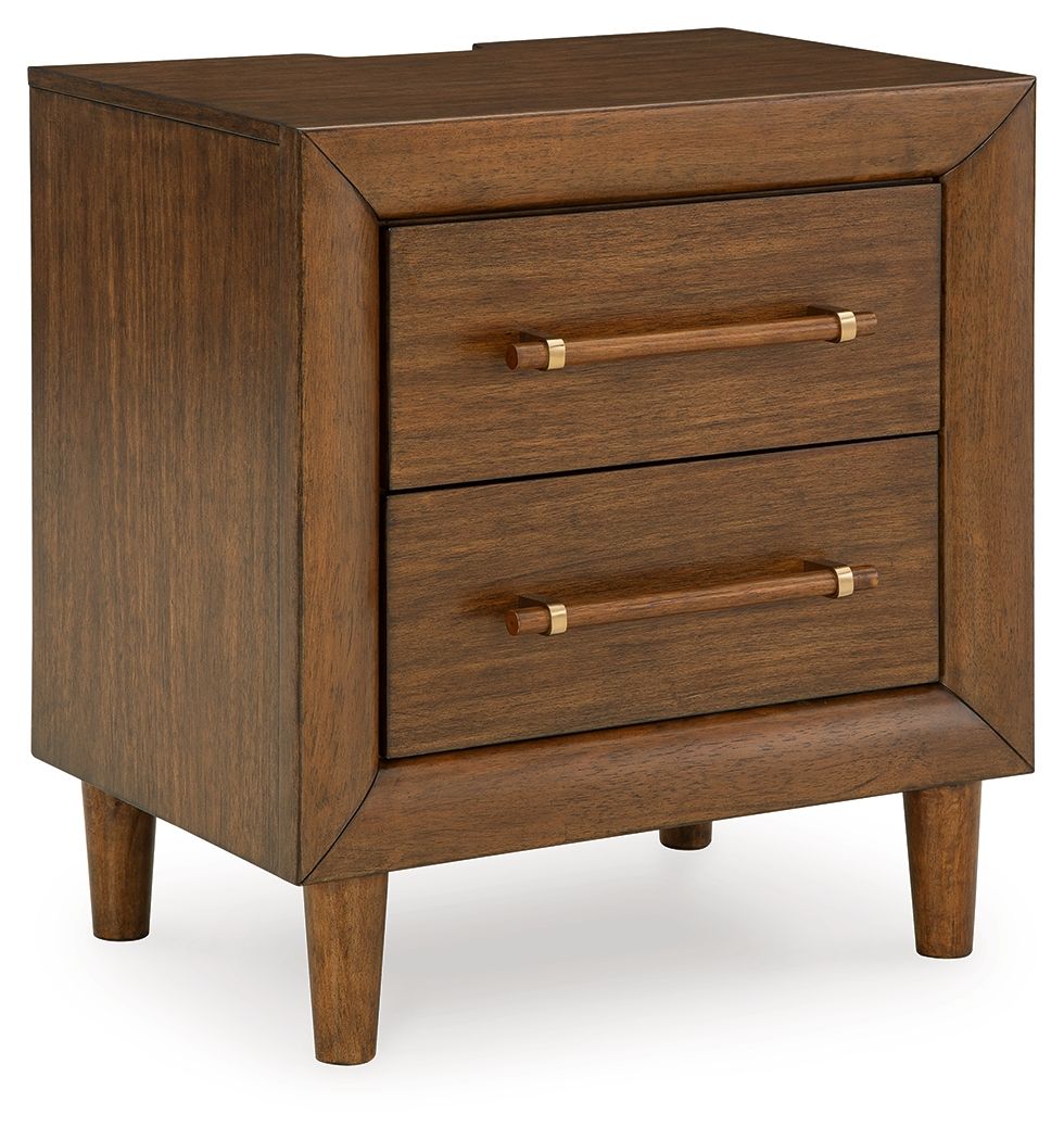 Lyncott - Brown - Two Drawer Night Stand - Hornell Furniture Outlet