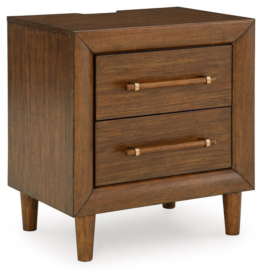 Lyncott - Brown - Two Drawer Night Stand - Hornell Furniture Outlet