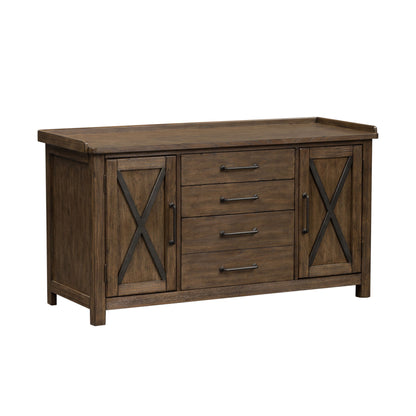 Sonoma Road - Small Credenza - Light Brown - Hornell Furniture Outlet