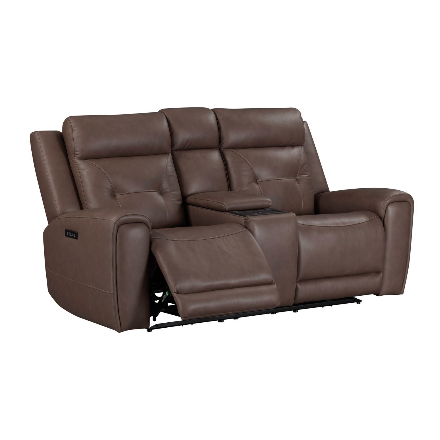 Beckham - Loveseat With Console P2 & ZG - Brown - Hornell Furniture Outlet