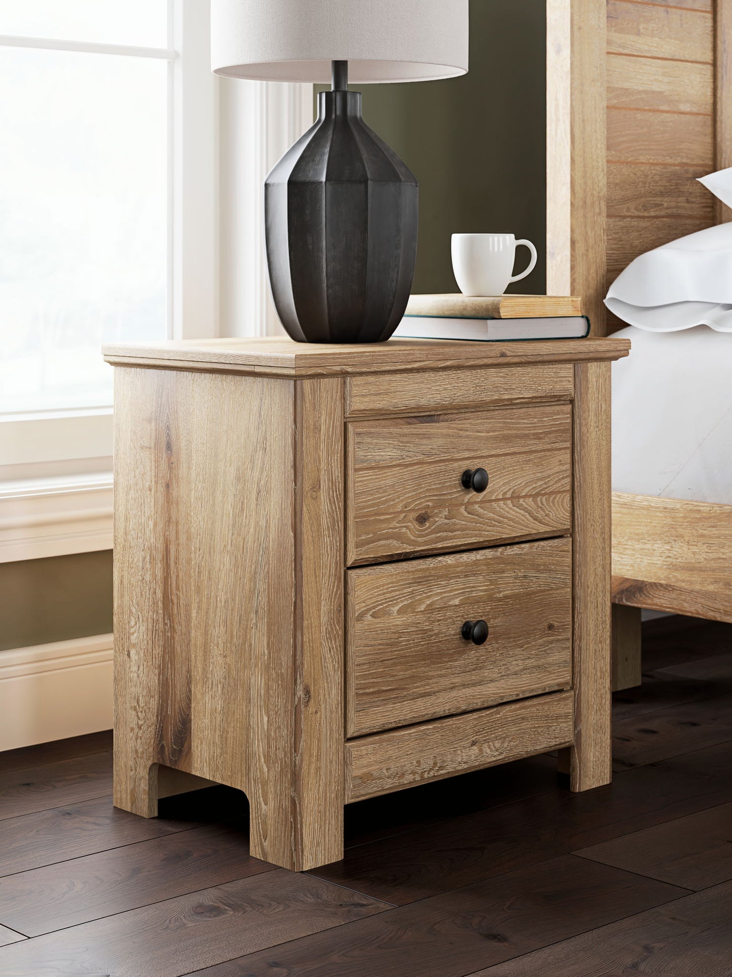 Makidern - Two Drawer Night Stand - Hornell Furniture Outlet